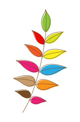 Colorful Leaves Twig