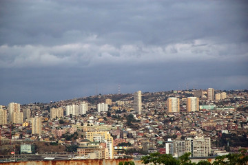 Naklejka premium Night view of Valparaiso, Chile