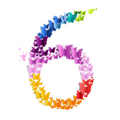 Number 6 Off Butterfly