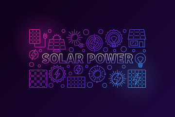 Solar power colorful banner