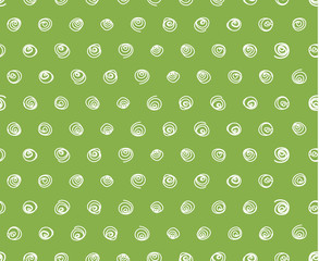 White swirls on greenery background, seamless pattern 