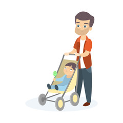 Dad with son.