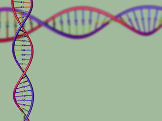 Abstract DNA strand background. 3D rendering illustration.