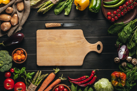 vegetables on cutting board