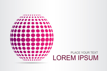 Logo stylized spherical surface with abstract shapes