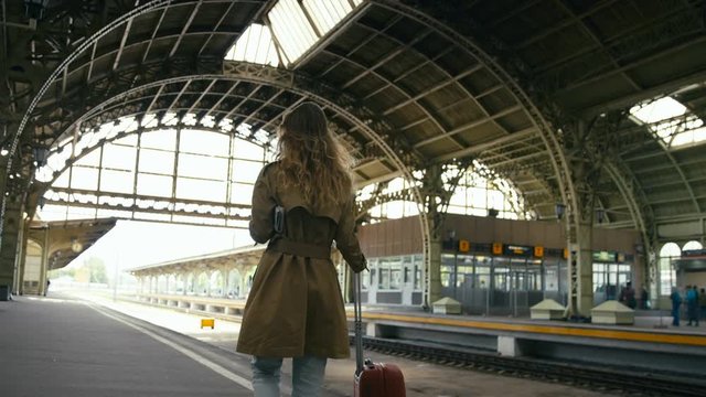 Girl On Railway Platform