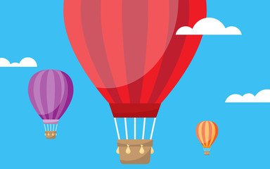 Fototapeta premium Hot Air Balloon and Clouds