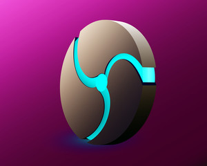 Glowing green neon on a purple background fidget spinner