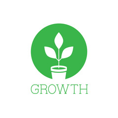 Growth silhouette vector logo
