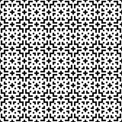Abstract seamless pixel perfect mosaic black & white pattern