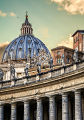 Detail of St Peters basilica in Vatican City