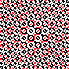 Abstract seamless decorative mosaic black & red pattern