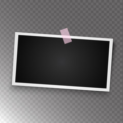 Realistic photo frame on transparent background