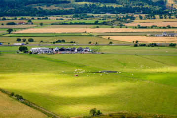 Aerial view from the Stirling Casle in Scotland.