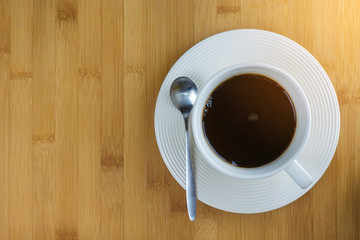 white cup of coffee - directly above