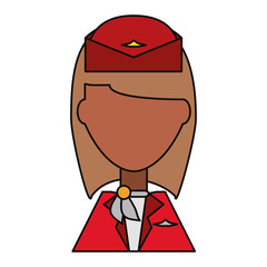 stewardess profile cartoon