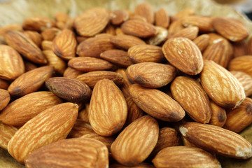 Peeled almonds - closeup