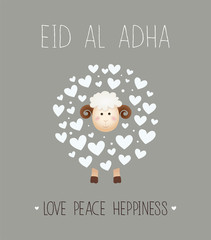 Eid-Al-Adha Mubarak.Vector greeting card design