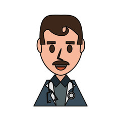 Doctor profile cartoon