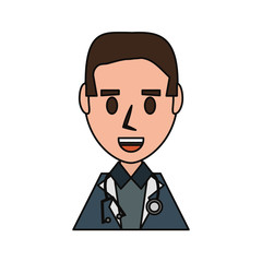 Doctor profile cartoon