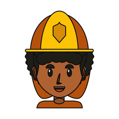 Firefigther profile cartoon