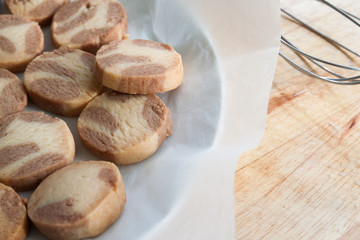 Fresh baked cookies on plate for Christmas party