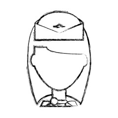 stewardess profile cartoon