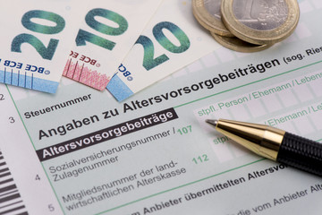 Steuererkl&auml;rung f&uuml;r Finanzamt mit Altersvorsorge