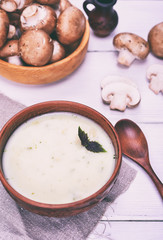 Cream soup with champignons