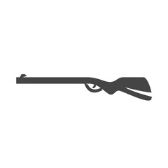 Hunting rifle icon. Vector logo on white background