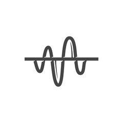 Sound wave icon. Vector logo on white background