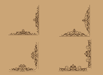 Swirl floral design set