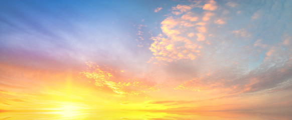sky, dramatic sunset with colorful clouds