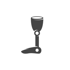 Leg prosthesis icon. Vector logo on white background