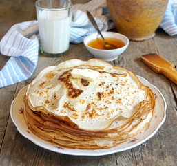 Russian pancakes on a plate