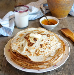 Russian pancakes on a plate