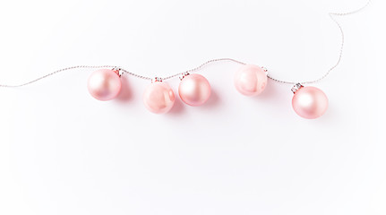 Pink Christmas Balls on a String