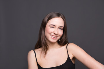 Young smiling attractive woman portrait