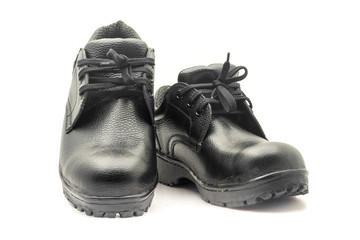 Safety shoes on white background.