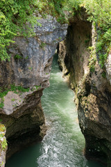 View on canyon of Belaya River, Republic of Adygea, Russia