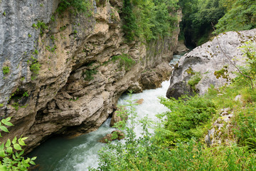 Canyon of Belaya River in Republic of Adygea, Russia