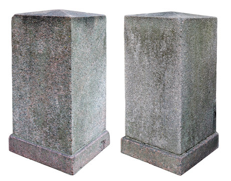 Two granite old vertical rectangular blocks