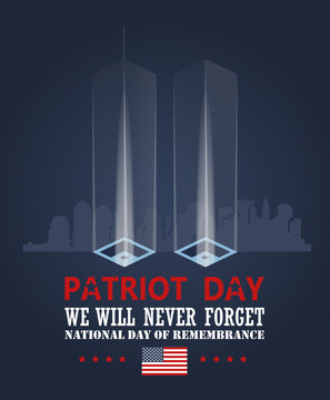 Patriot day vector poster. September 11. 9 / 11