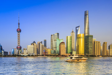 Naklejka premium Architectural scenery and skyline of Shanghai