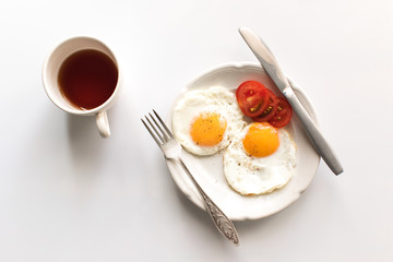 breakfast with fried eggs