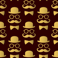 Seamless pattern with gentlemen. Vector template suitable for textiles, wallpapers, wrappers, covers or gift wrapping.
