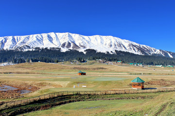 Awesome valley, mountain village landscape. Heaven on earth.