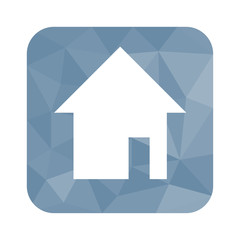 Low Poly Button - Haust mit Haustür rechts