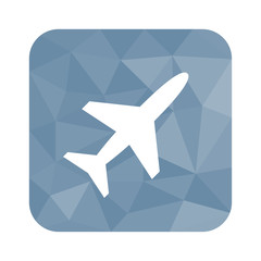 Low Poly Button - Flugzeug