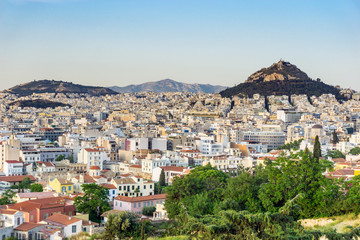 Obraz premium city view of old buildings in Athens, Greece